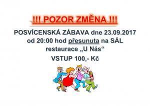POSVÍCENSKÁ ZÁBAVA - POZOR ZMĚNA